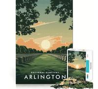 Puzzles for Adults 1000 Puzzles Arlington Cemetery Exact Cut Art Focus Fun Game Relax Time Game Christmas Wall Decor (50x75cm)