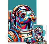 Puzzles for Adults 1000 Puzzles Astronaut Camel Wpap Clean Edge Game Logic Puzzle Play Slow Play Fun Xmas Scene Art (50x75cm)