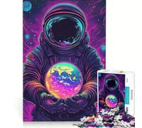 Puzzles for Adults 1000 Puzzles Astronaut Holding Earth, Hands-on Game, For Family Fun, Improving Love between Couples 38x26cm