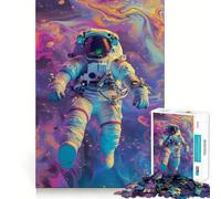 Puzzles for Adults 1000 Puzzles Astronaut In Galaxy Exact Cut Art Focus Fun Game Relax Time Game Christmas Wall Decor (50x75cm)