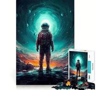 Puzzles for Adults 1000 Puzzles Astronaut in Space Art Clean Edge Game Logic Puzzle Play Slow Play Fun Xmas Scene Art (38x52cm)