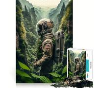 Puzzles for Adults 1000 Puzzles Astronaut In The Jungle Clean Edge Game Logic Puzzle Play Slow Play Fun Xmas Scene Art (50x75cm)