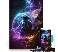 Puzzles for Adults 1000 Puzzles Astronaut Lost in Space Exact Cut Art Focus Fun Game Relax Time Game Christmas Wall Decor (38x52cm)