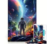 Puzzles for Adults 1000 Puzzles Astronaut Space Is Wild Clean Edge Game Logic Puzzle Play Slow Play Fun Xmas Scene Art (38x52cm)