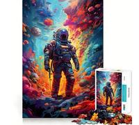 Puzzles for Adults 1000 Puzzles Astronaut Space Is Wild Clean Edge Game Logic Puzzle Play Slow Play Fun Xmas Scene Art (50x75cm)
