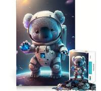 Puzzles for Adults 1000 Puzzles Astronaut Space Koala Bear Exact Cut Art Focus Fun Game Relax Time Game Christmas Wall Decor (50x75cm)