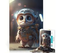 Puzzles for Adults 1000 Puzzles Astronaut Space Owl Clean Edge Game Logic Puzzle Play Slow Play Fun Xmas Scene Art (38x26cm)