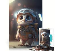 Puzzles for Adults 1000 Puzzles Astronaut Space Owl Exact Cut Art Focus Fun Game Relax Time Game Christmas Wall Decor (50x75cm)