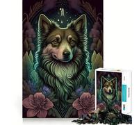 Puzzles for Adults 1000 Puzzles Australian Shepherd Dog Exact Cut Art Focus Fun Game Relax Time Game Christmas Wall Decor (50x75cm)