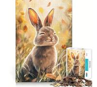 Puzzles for Adults 1000 Puzzles Autumn Bunny Bliss Clean Edge Game Logic Puzzle Play Slow Play Fun Xmas Scene Art (50x75cm)