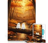 Puzzles for Adults 1000 Puzzles Autumn Ghosts in Forest Clean Edge Game Logic Puzzle Play Slow Play Fun Xmas Scene Art (38x26cm)