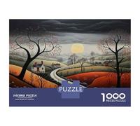 Puzzles for Adults 1000 Puzzles Autumn Landscape with Road Puzzles for Adults Relaxing Games Precision Cutting Deal As Gifts for The Whole Family 70x50cm/1000pcs