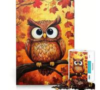 Puzzles for Adults 1000 Puzzles Autumn Owl Painting Clean Edge Game Logic Puzzle Play Slow Play Fun Xmas Scene Art (50x75cm)