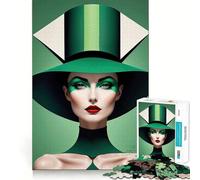 Puzzles for Adults 1000 Puzzles Avantgarde Green Elegance Clean Edge Game Logic Puzzle Play Slow Play Fun Xmas Scene Art (38x52cm)