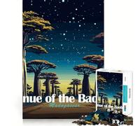 Puzzles for Adults 1000 Puzzles Avenue of The Baobabs Madagascar Exact Cut Art Focus Fun Game Relax Time Game Christmas Wall Decor (38x52cm)