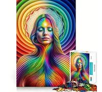 Puzzles for Adults 1000 Puzzles Awakening in Rainbow Exact Cut Art Focus Fun Game Relax Time Game Christmas Wall Decor (38x26cm)