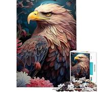 Puzzles for Adults 1000 Puzzles Bald Eagle Among Flowers Fun at Home Activities, Enhance Memory Hands-on Game for And 14 Years And over (50x75cm)