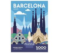 Puzzles for Adults 1000 Puzzles Barcelona Spain Travel Jigsaws for Adults Relaxing Games Perfect Decoration Help The Brain Exercise 38x26cm/1000pcs
