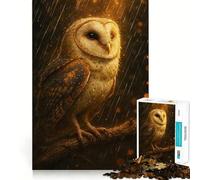 Puzzles for Adults 1000 Puzzles Barn Owl in The Rain Precise Cut Art Creative Game Toy Relax Play Time Xmas Scene Art (50x75cm)