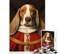 Puzzles for Adults 1000 Puzzles Basset Hound The Pope Jigsaw Puzzles for Adults Birthday Present Every Piece Is Unique - Challenging Game Toys (38x26cm)