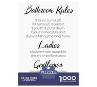Puzzles for Adults 1000 Puzzles Bathroom Rules Jigsaw for Adults Hands-on Game For Family Fun Unique Birthday And Gifts 70x50cm/1000pcs