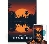 Puzzles for Adults 1000 Puzzles Bayon Temple Cambodia Precise Cut Art Creative Game Toy Relax Play Time Xmas Scene Art (50x75cm)