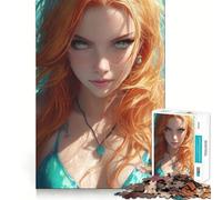 Puzzles for Adults 1000 Puzzles Beach Anime Bikini Girl Precise Cut Art Creative Game Toy Relax Play Time Xmas Scene Art (50x75cm)