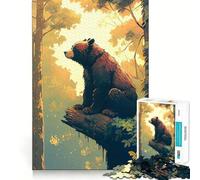 Puzzles for Adults 1000 Puzzles Bear in The Forest Precise Cut Art Creative Game Toy Relax Play Time Xmas Scene Art (50x75cm)