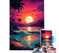 Puzzles for Adults 1000 Puzzles Beautiful Beach Sunset Fun at Home Activities, Enhance Memory Hands-on Game for And 14 Years And over (50x75cm)