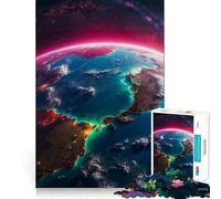 Puzzles for Adults 1000 Puzzles Beautiful Earth from Space Precise Cut Art Creative Game Toy Relax Play Time Xmas Scene Art (50x75cm)