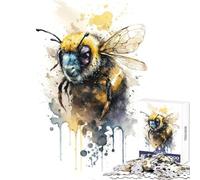 Puzzles for Adults 1000 Puzzles Bee in Watercolor Adult Jigsaw Puzzles Improve Memory Help The Brain Exercise for Is Ideal As A Gifts (38x52cm)