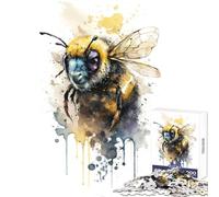Puzzles for Adults 1000 Puzzles Bee in Watercolor Adult Jigsaw Puzzles Improve Memory Help The Brain Exercise for Is Ideal As A Gifts (50x75cm)