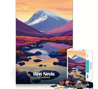 Puzzles for Adults 1000 Puzzles Ben Nevis Mountain Landscape Precise Cut Art Creative Game Toy Relax Play Time Xmas Scene Art (38x52cm)