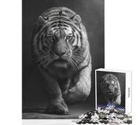 Puzzles for Adults 1000 Puzzles Black And White Tiger Educational Toy Gift For Birthdays Educational Games Train Your Brain And Hands Size 50x75cm