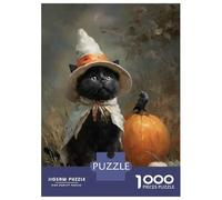 Puzzles for Adults 1000 Puzzles Black Cat Witch Jigsaw for Adults Hands-on Game For Family Fun Unique Birthday And Gifts 52x38cm/1000pcs