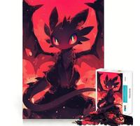 Puzzles for Adults 1000 Puzzles Black Dragon with Red Eyes Tight Cut Fun, Focus Building Toy, Leisure Fun Time, Birthday Art Play (38x26cm)