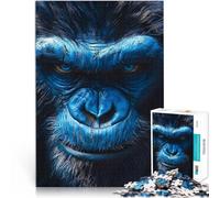 Puzzles for Adults 1000 Puzzles Blue Ape Made of cardboard for 14+ Home Decoration Gift of works of art。size：26x38cm/10.24x14.96inch