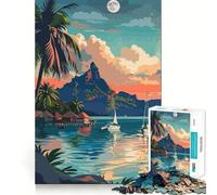 Puzzles for Adults 1000 Puzzles Bora Bora Island Tight Cut Fun, Focus Building Toy, Leisure Fun Time, Birthday Art Play (38x26cm)