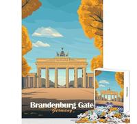 Puzzles for Adults 1000 Puzzles Brandenburg Gate Illustration Adult Jigsaw Puzzles Improve Memory Help The Brain Exercise for Is Ideal As A Gifts (38x52cm)