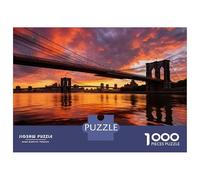 Puzzles for Adults 1000 Puzzles Brooklyn Bridge Sunset-3 Puzzles for Adults Relaxing Games Precision Cutting Deal As Gifts for The Whole Family 38x26cm/1000pcs