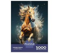 Puzzles for Adults 1000 Puzzles Brown Wild Cute Race Horse Puzzles for Adults Family Game Pattern Assembly Unique Birthday And Gifts 38x26cm/1000pcs