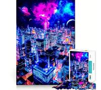 Puzzles for Adults 1000 Puzzles Buildings And Colors Exact Fit Game Brain Teaser Gift Calm Fun Time Xmas Art Gift (38x52cm)