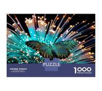 Puzzles for Adults 1000 Puzzles Butterfly Fiber Optic Lights Puzzles for Adults Relaxing Games Precision Cutting Deal As Gifts for The Whole Family 38x26cm/1000pcs