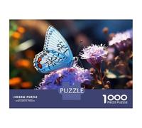 Puzzles for Adults 1000 Puzzles Butterfly on Purple Flower-2 Puzzles for Adults Relaxing Games Precision Cutting Deal As Gifts for The Whole Family 52x38cm/1000pcs