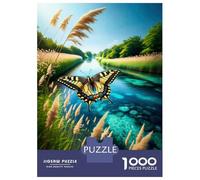 Puzzles for Adults 1000 Puzzles Butterfly River Landscape Adult Jigsaw Puzzle Relaxing Games For Family Fun Deal As Gifts for The Whole Family 52x38cm/1000pcs
