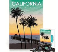 Puzzles for Adults 1000 Puzzles California State Travel Exact Fit Game Brain Teaser Gift Calm Fun Time Xmas Art Gift (38x26cm)