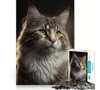 Puzzles for Adults 1000 Puzzles Cat AI Generative Exact Fit Game Brain Teaser Gift Calm Fun Time Xmas Art Gift (50x75cm)