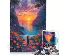 Puzzles for Adults 1000 Puzzles Cat Dreaming Landscape, Fun Games, Train Your Brain And Hands, Enhance Love between Couples 38x26cm