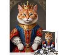 Puzzles for Adults 1000 Puzzles Cat Prince Educational Toy Gift Birthday Practical Game with Matching Poster And Trivia Sheet Size 38x52cm