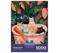 Puzzles for Adults 1000 Puzzles Cats Bathing Together Jigsaw for Adults Hands-on Game For Family Fun Unique Birthday And Gifts 52x38cm/1000pcs